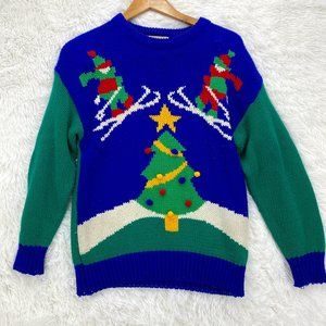 Vintage Adell Barre Women's Multicolor Ugly Christmas Knit Sweater Size Medium M